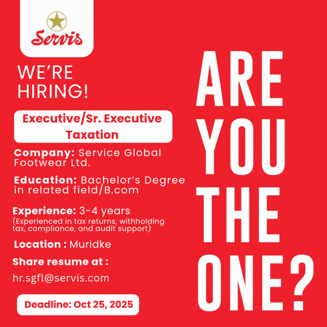 Servis Global Footwear Limited Jobs Executive/Senior Executive Taxation 1