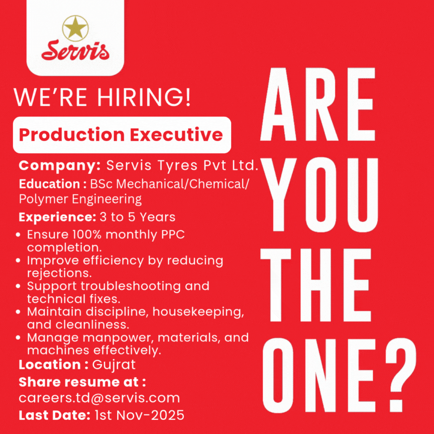Servis Tyres Pvt Ltd Jobs Production Executive 1