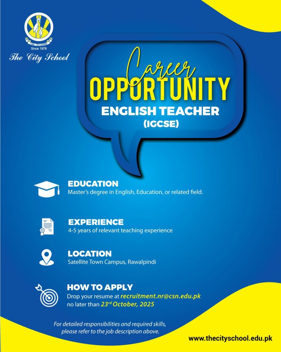 The City School Jobs English Teacher 1