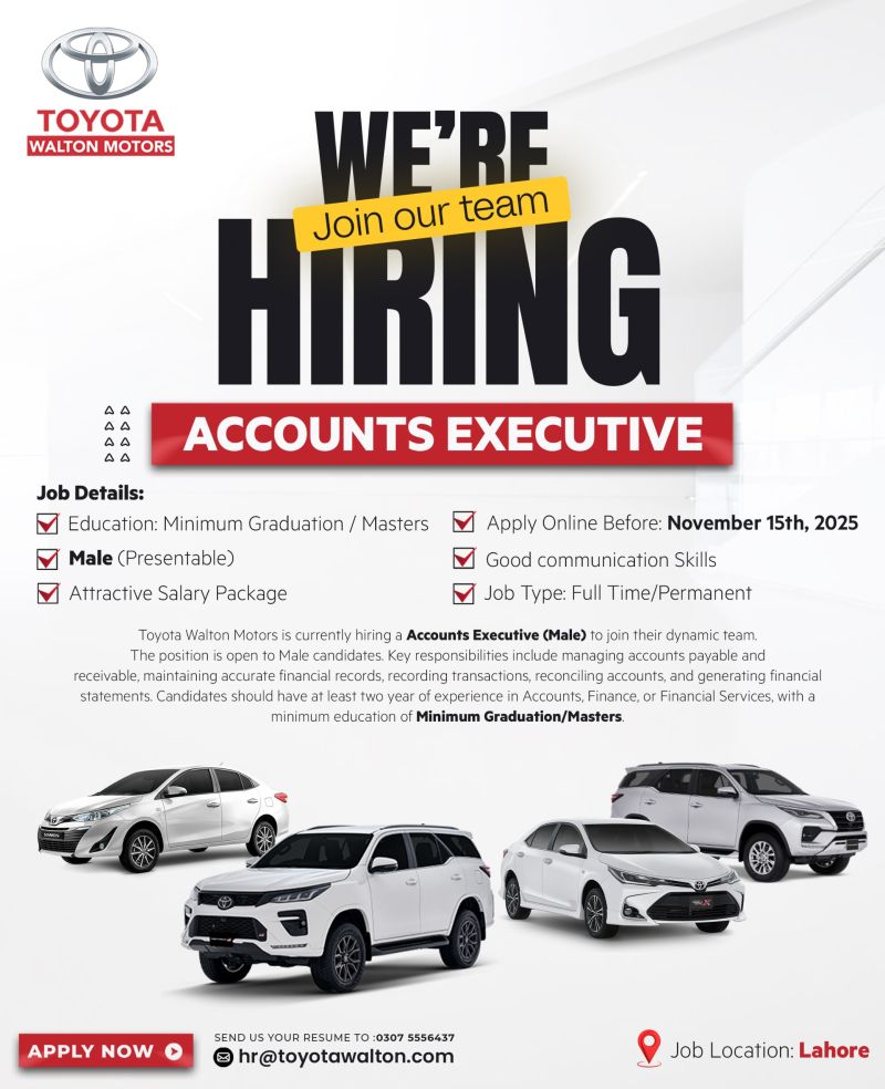 Toyota Walton Motors Jobs Accounts Executive  1