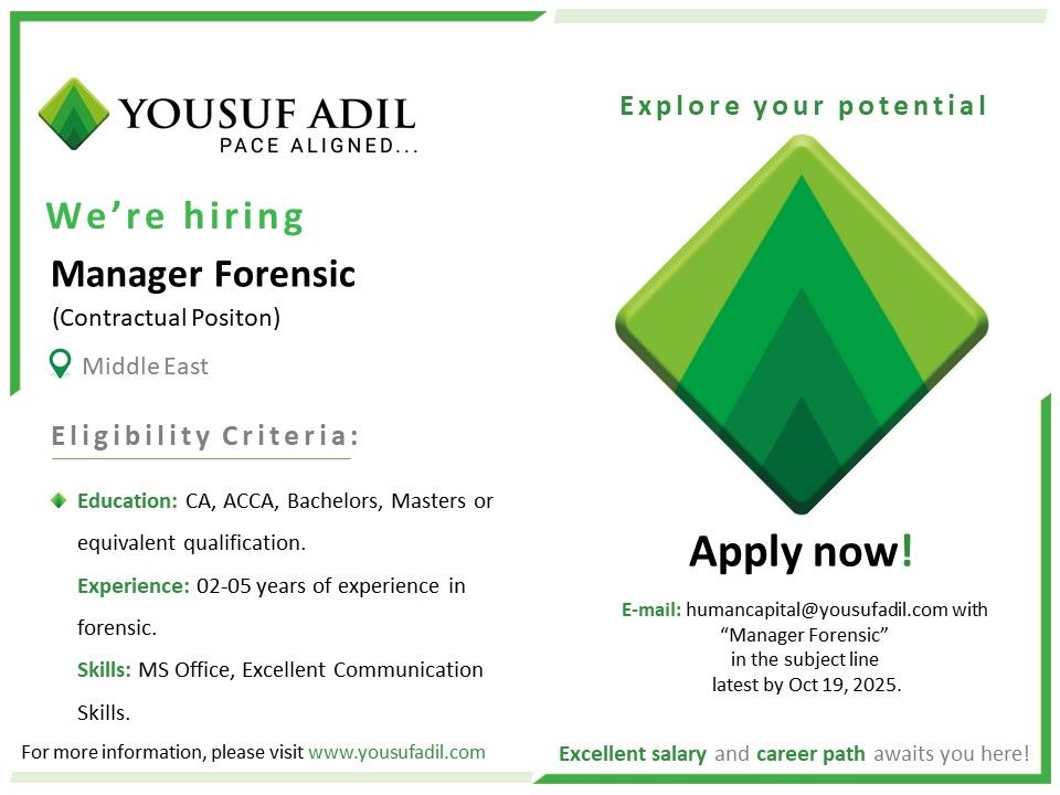 Yousuf Adil Consultancy Jobs Manager Forensic 1