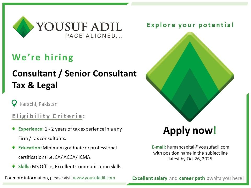Yousuf Adil Consultancy Jobs October 2025 2