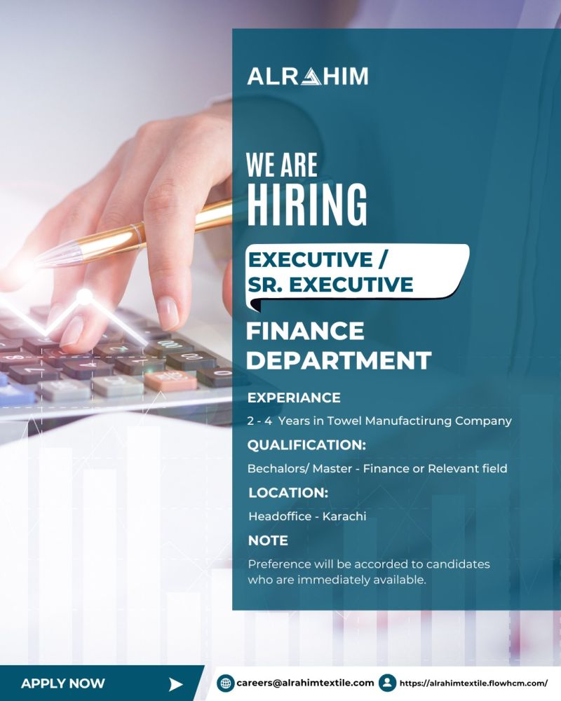 Al Rahim Textile Industries Jobs Executive / Senior Executive 1