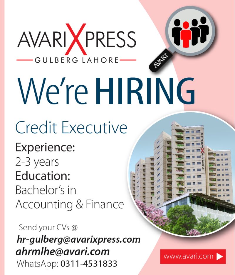 Avari Express Hotel Jobs Credit Executive 1