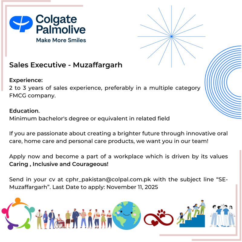 Colgate Pamolive Pakistan Jobs Sales Executive 1