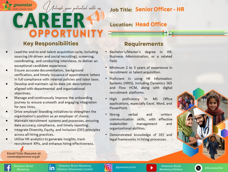 Greenstar Social Marketing (Guarantee) Limited Jobs Senior Officer Human Resources 1