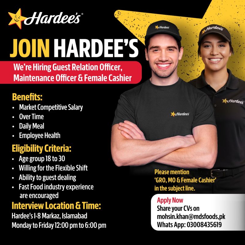 Hardees Pakistan Jobs November 2025 1