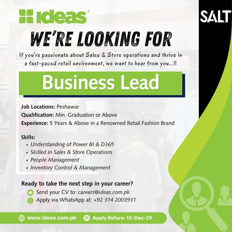 IDEAS By GulAhmed Jobs Business Lead 1