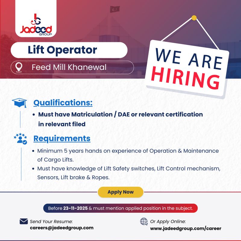 Jadeed Group of Companies Jobs Lift Operator 1