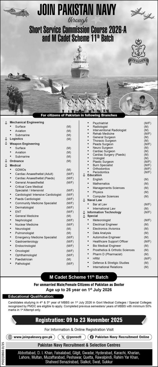 Join Pakistan Navy Jobs 09 November 2025 Dawn 1