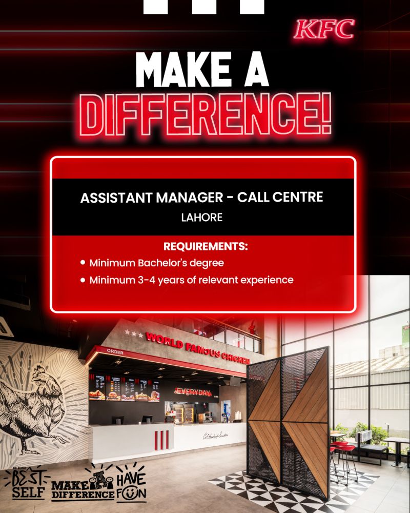 KFC Pakistan Jobs Assistant Manager Call Center 1