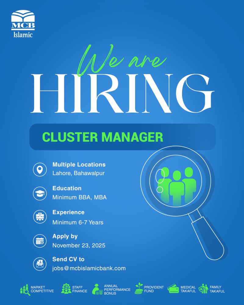 MCB Islamic Bank Jobs Cluster Manager 1