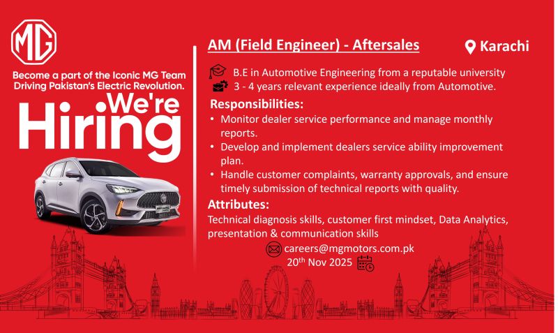 MG Motors Jobs AM (Field Engineer) Aftersales 1