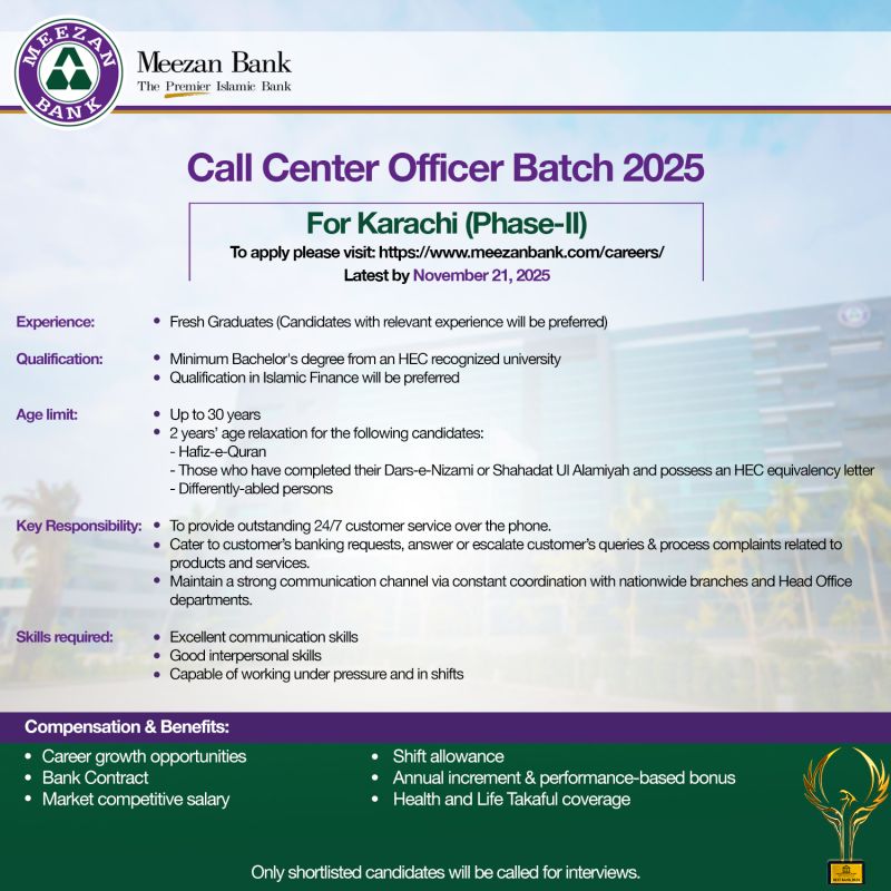 Meezan Bank Call Center Officer Batch 2025 1