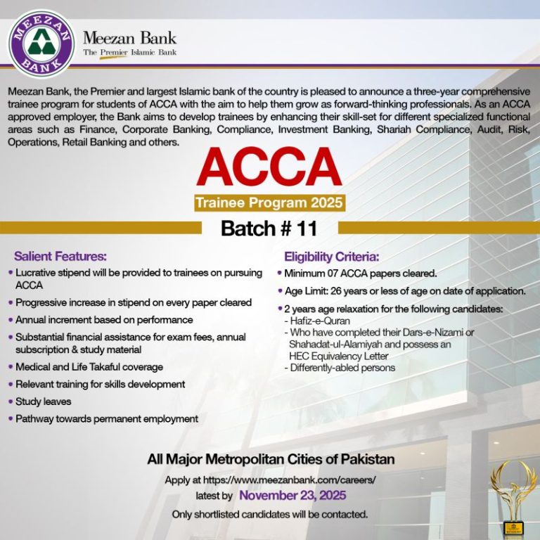 Meezan Bank ACCA Trainee Program 2025