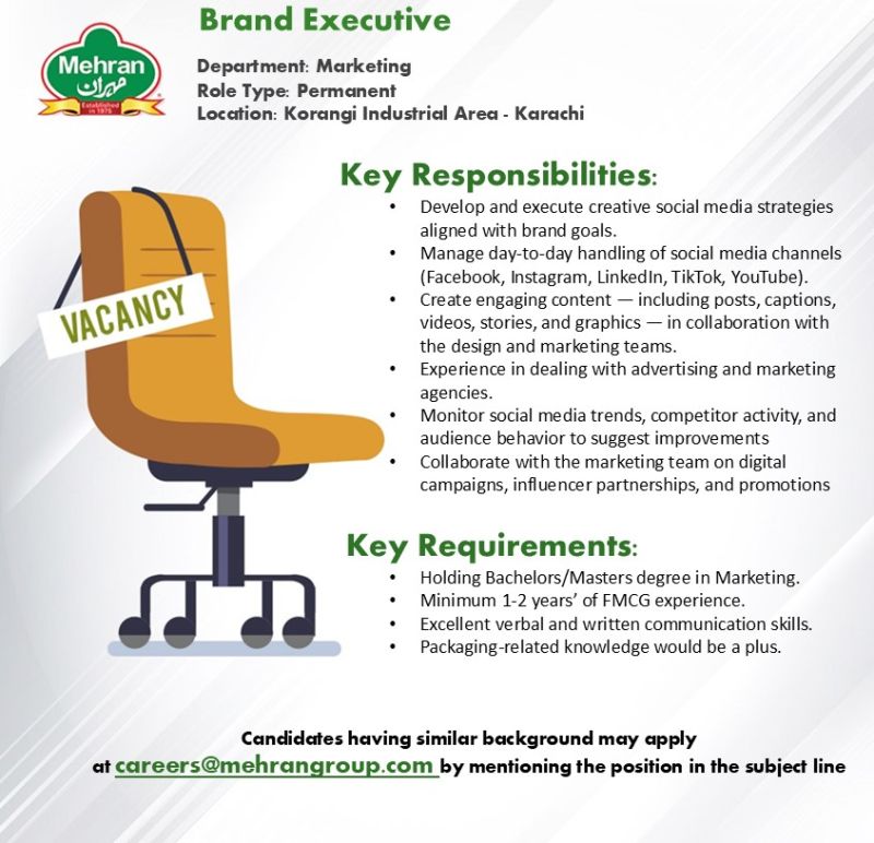 Mehran Group Jobs Brand Executive 1