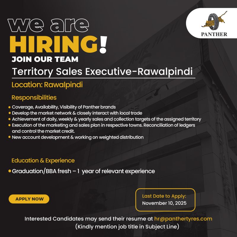 Panther Tyres Limited Jobs Territory Sales Executive 1