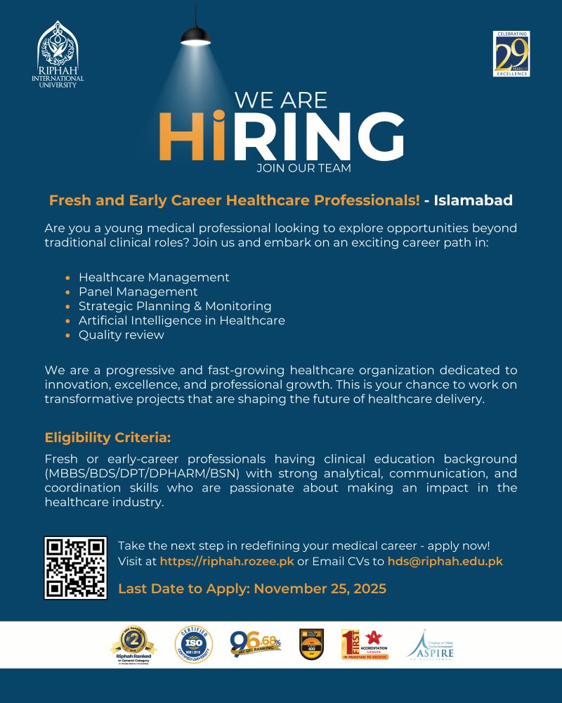 Riphah International University Jobs Healthcare Professionals 1