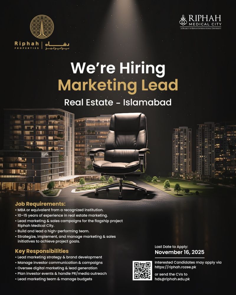 Riphah Properties Jobs Marketing Lead Real Estate 1