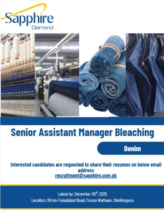Diamond Fabrics Limited Sapphire Jobs Senior Assistant Manager Bleaching 1