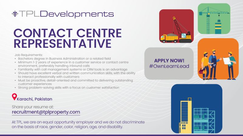 TPL Developments Jobs Contact Centre Representative 1