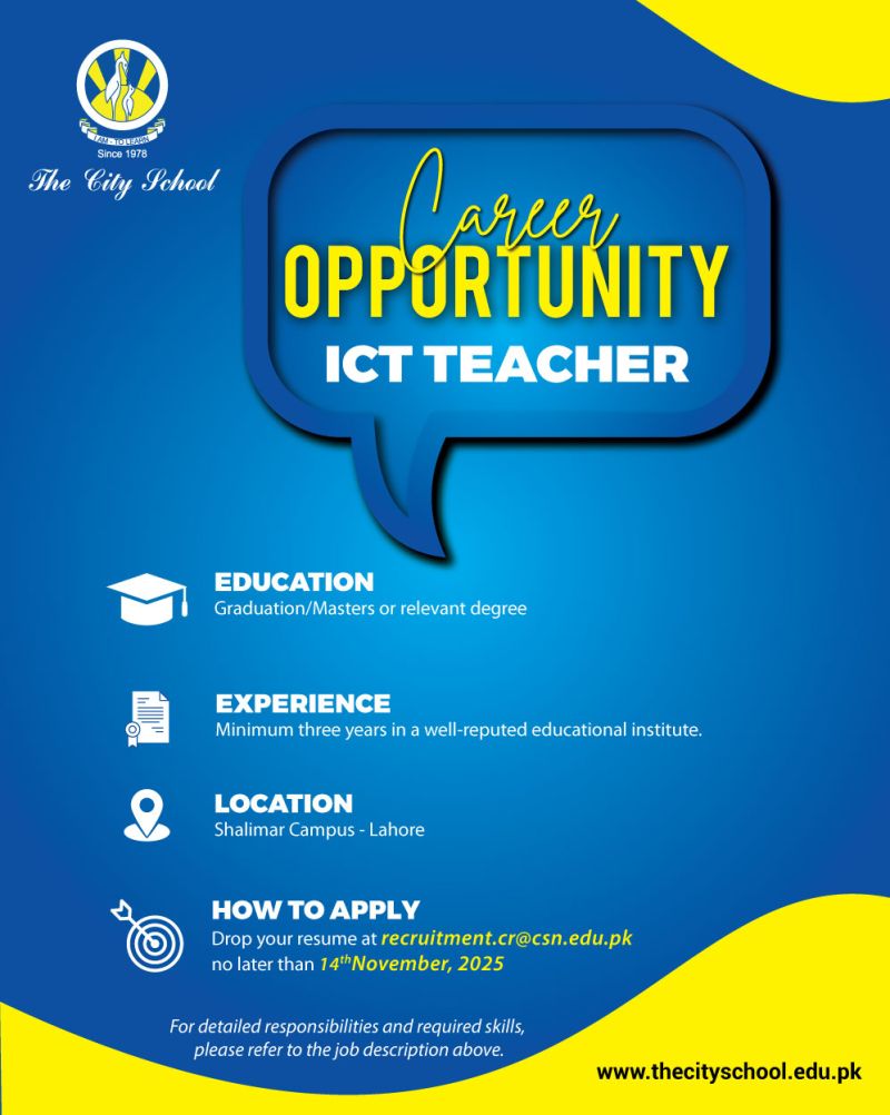 The City School Jobs ICT Teacher 1