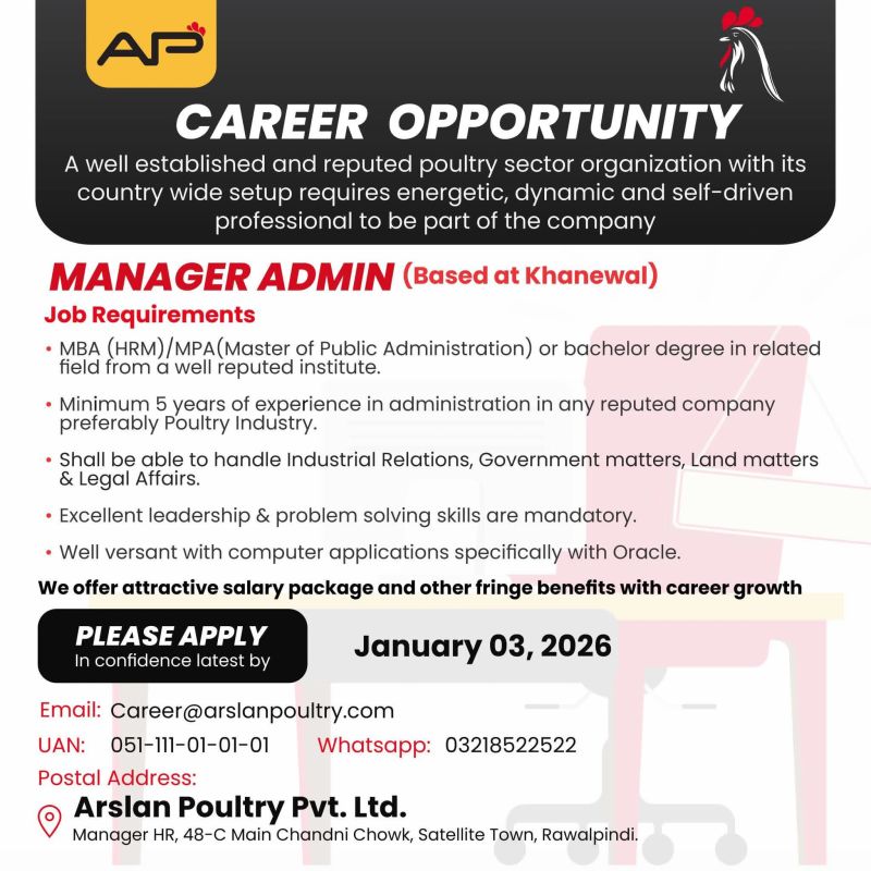 Arslan Poultry Jobs Manager Admin 1