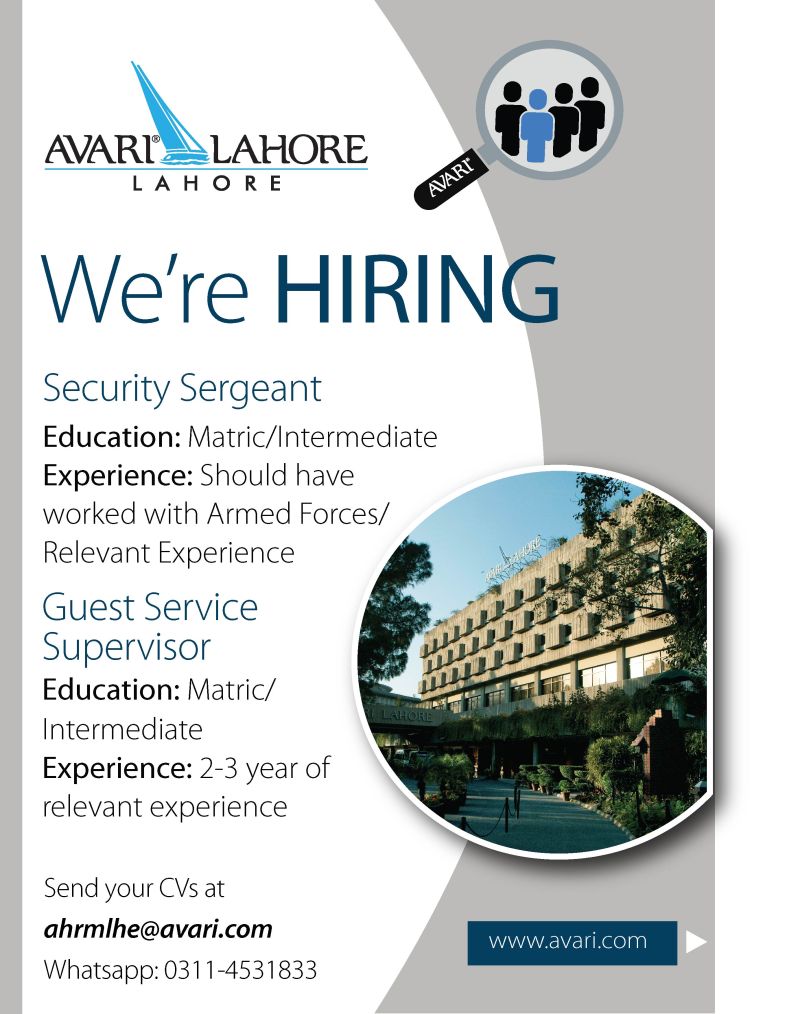 Avari Hotel Jobs December 2025 1