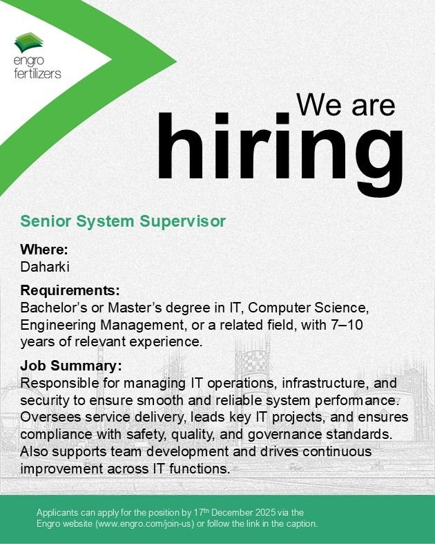 Engro Fertilizers Jobs December 2025 2