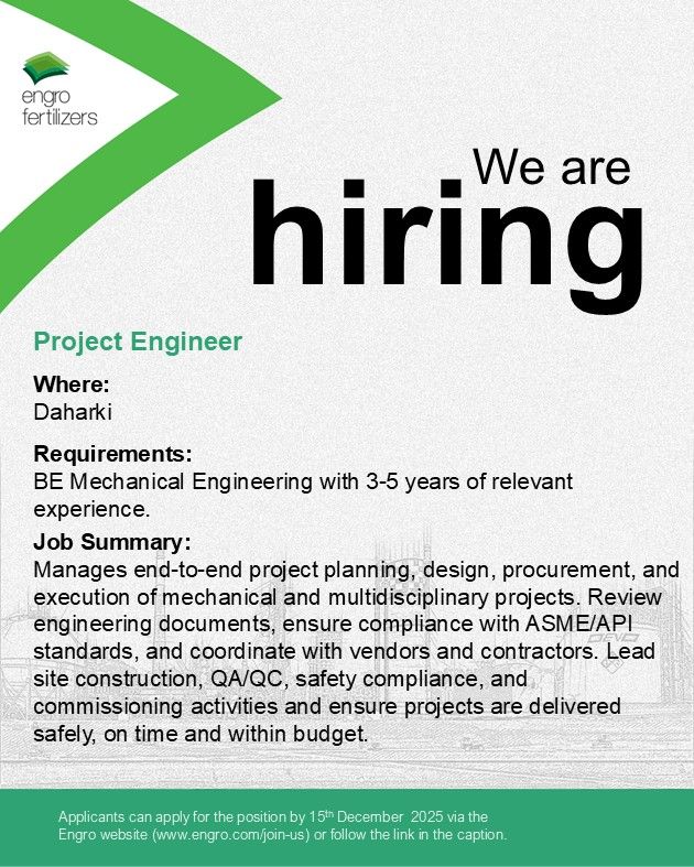Engro Fertilizers Jobs December 2025 1