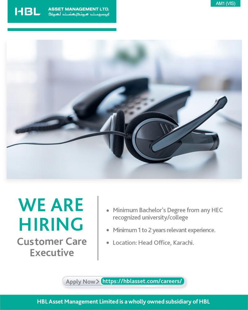 HBL Asset Management Limited Jobs Customer Care Executive 1