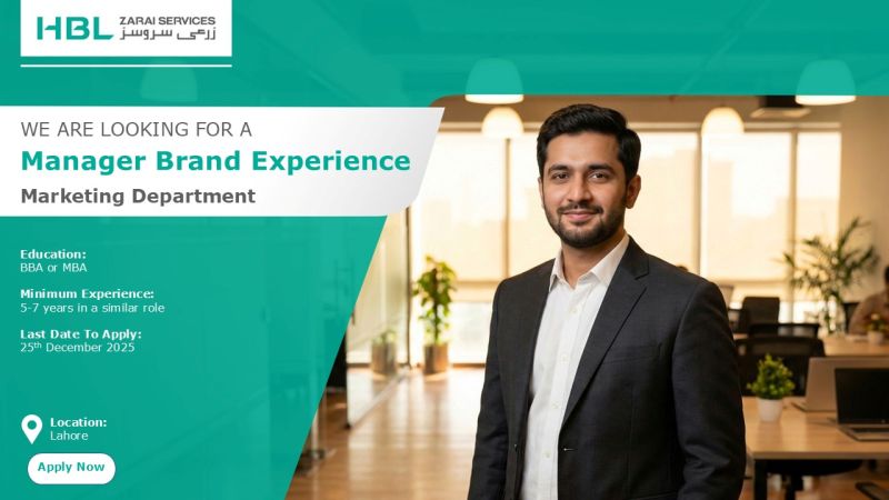 HBL Zarai Services Limited Jobs Manager Brand Experience 1