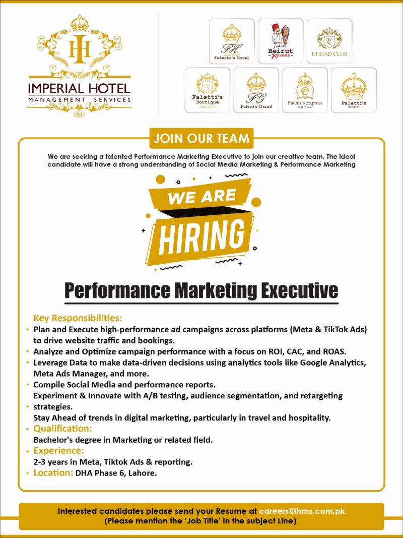 Imperial Hotel Management Services Jobs Performance Marketing Executive 1