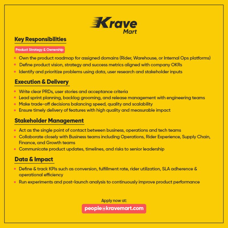 Krave Mart Pvt Ltd Jobs Product Manager 2