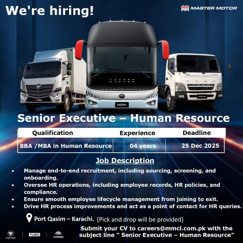 Master Motor Jobs Senior Executive Human Resource 1
