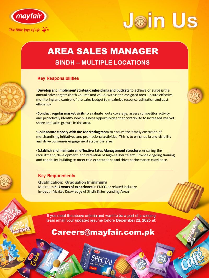 Mayfair Pakistan Jobs Area Sales Manager 1
