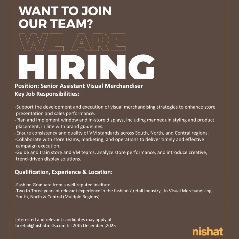 Nishat Linen NL Jobs December 2025 2