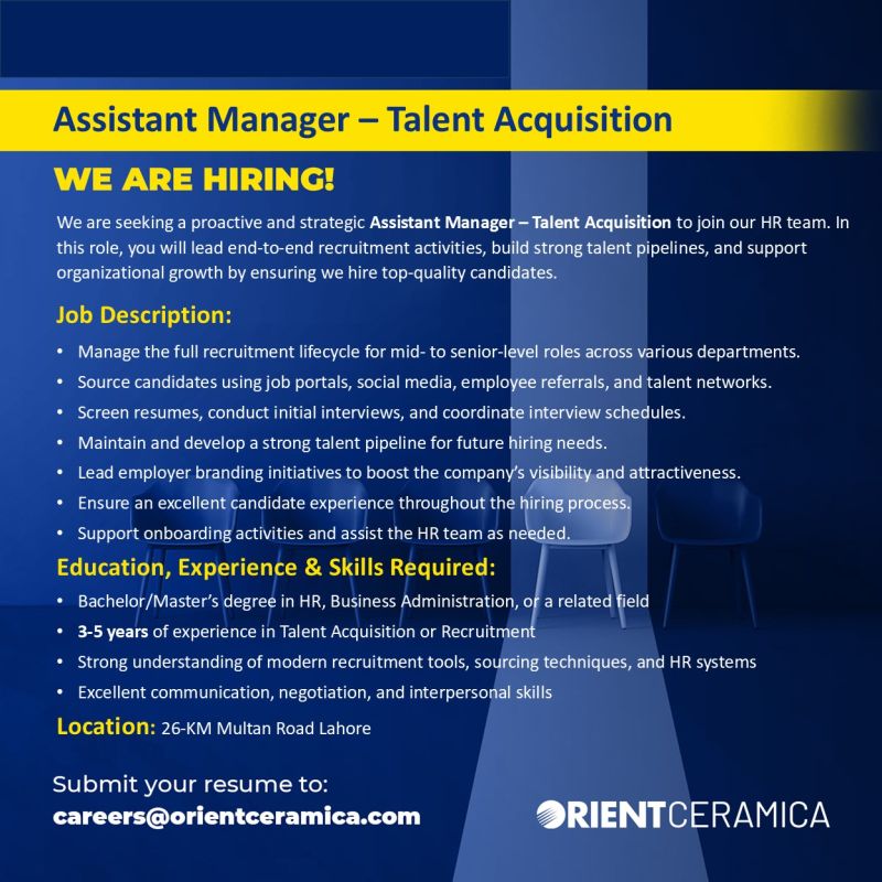 Orient Ceramica Jobs Assistant Manager Recruitment 1