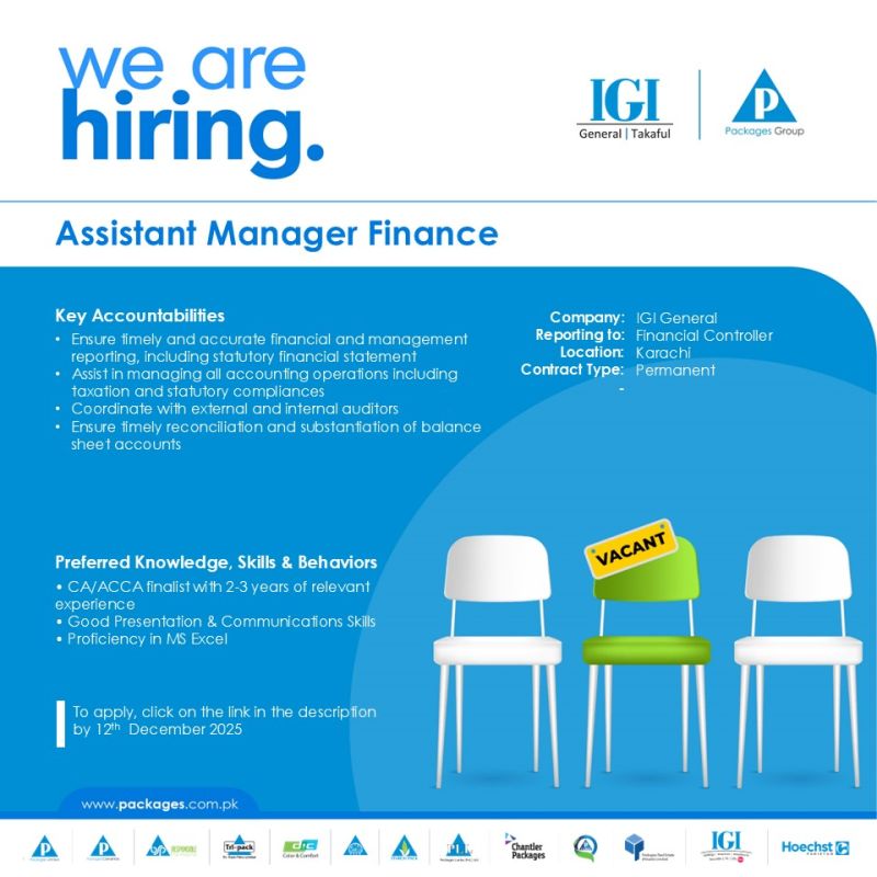 IGI General Life Insurance Jobs Assistant Manager Finance 1