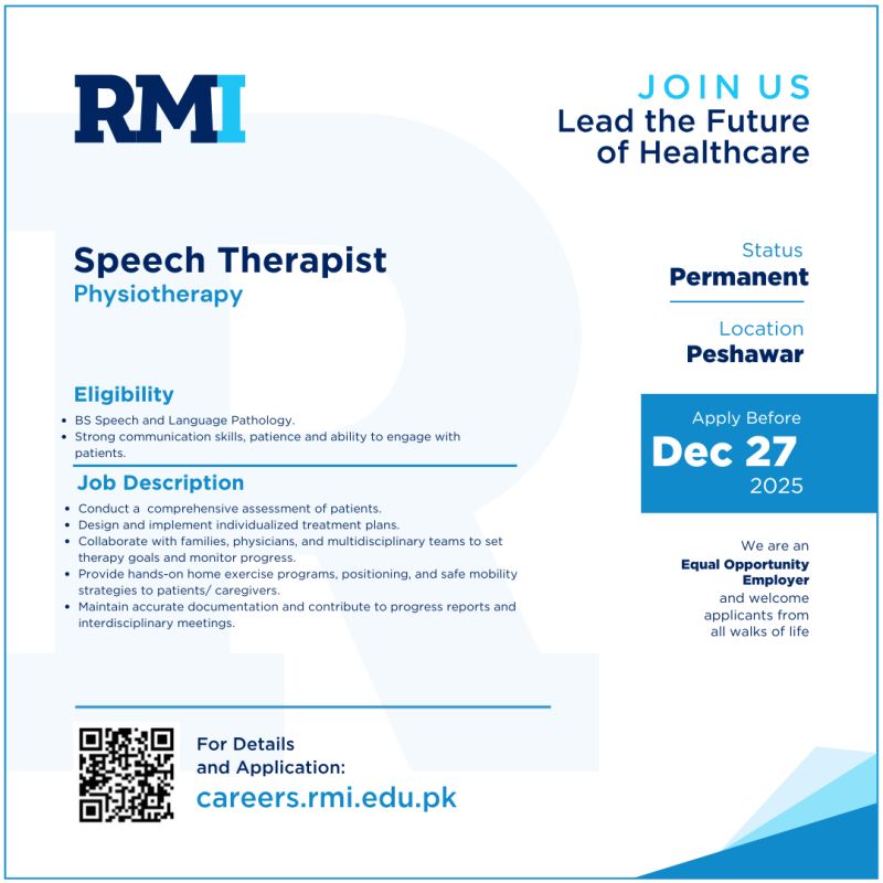 Rehman Medical Institute RMI Jobs December 2025 1