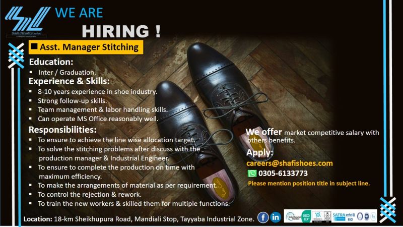 Shafi (Private) Limited Jobs December 2025 1