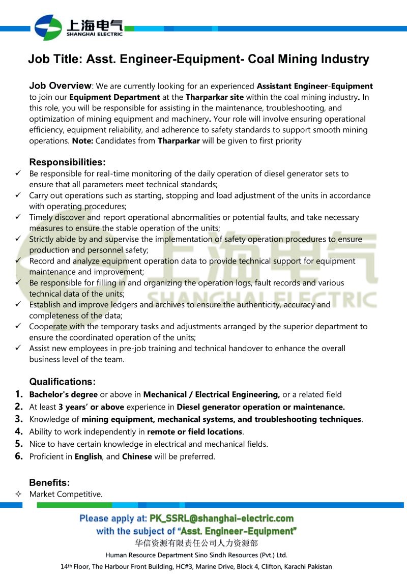 Shanghai Electric Pvt Ltd Jobs December 2025 1