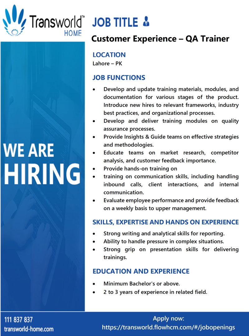 Transworld Home Jobs December 2025 2