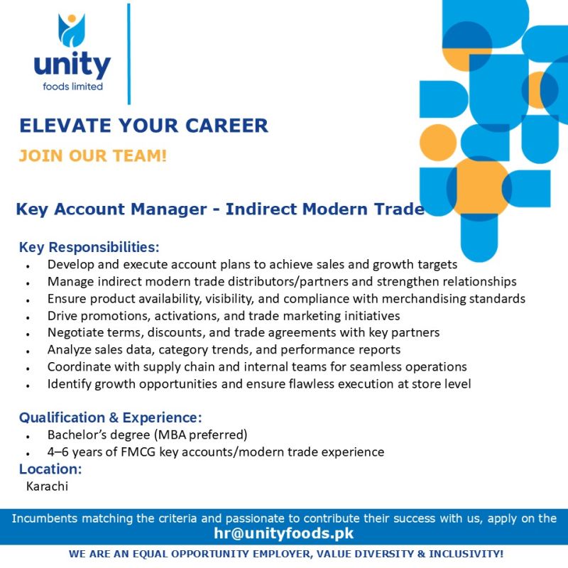 Unity Foods Limited Jobs Key Account Manager 1