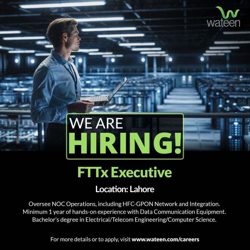 Wateen Telecom Limited Jobs FTTx Executive 1
