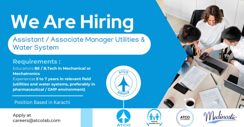 ATCO Laboratories Jobs Associate Manager Utilities & Walter System 1