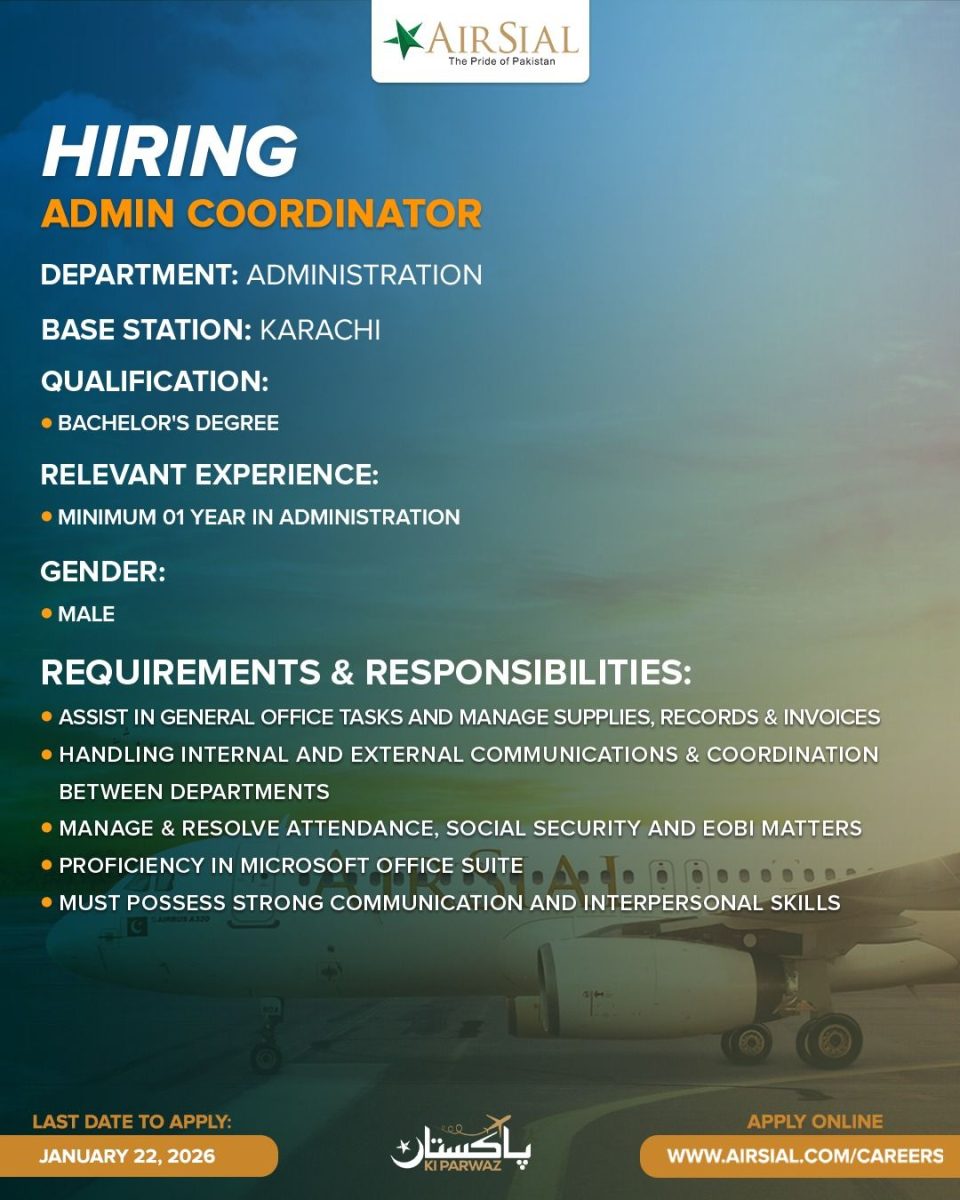 AirSial Limited Jobs 20 Janaury 2026 1