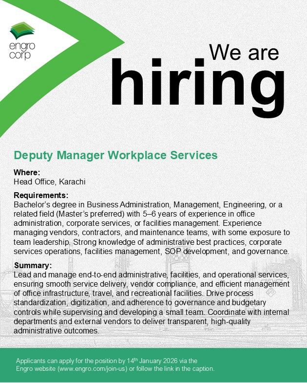 Engro Fertilizers Pvt Ltd Jobs January 2026 2