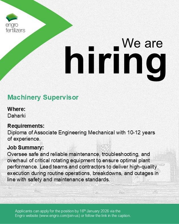 Engro Fertilizers Pvt Ltd Jobs January 2026 1