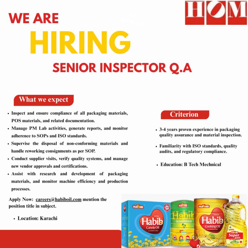 Habib Oil Mills Pvt Ltd Jobs January 2026 1